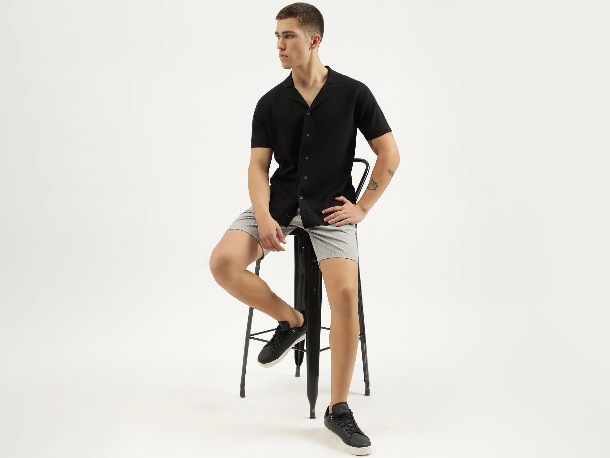 Houndstooth Slim Fit Shorts