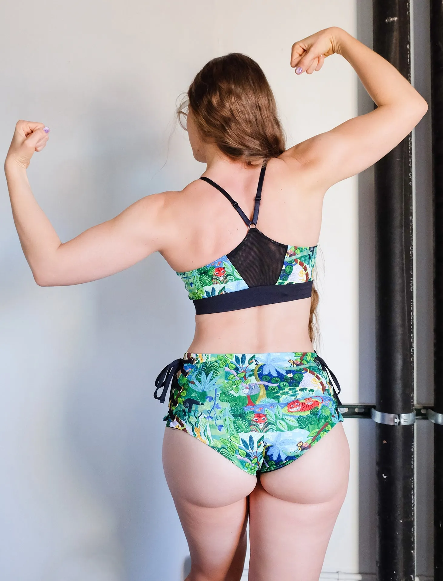 In The Jungle Lace Up High Waisted Shorts