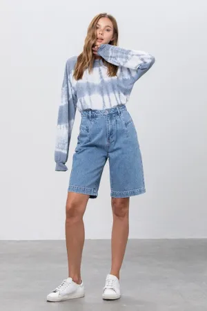 Insane Gene MEDIUM BLUE WASH DENIM MOM SHORTS