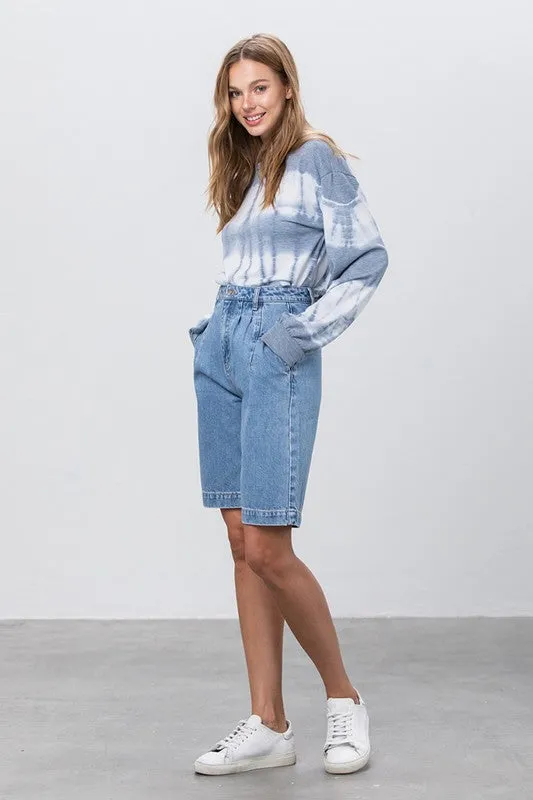 Insane Gene MEDIUM BLUE WASH DENIM MOM SHORTS
