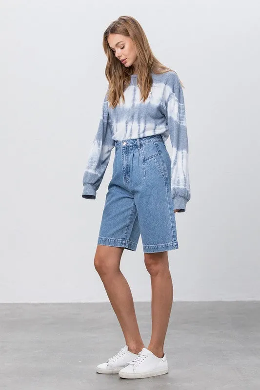 Insane Gene MEDIUM BLUE WASH DENIM MOM SHORTS