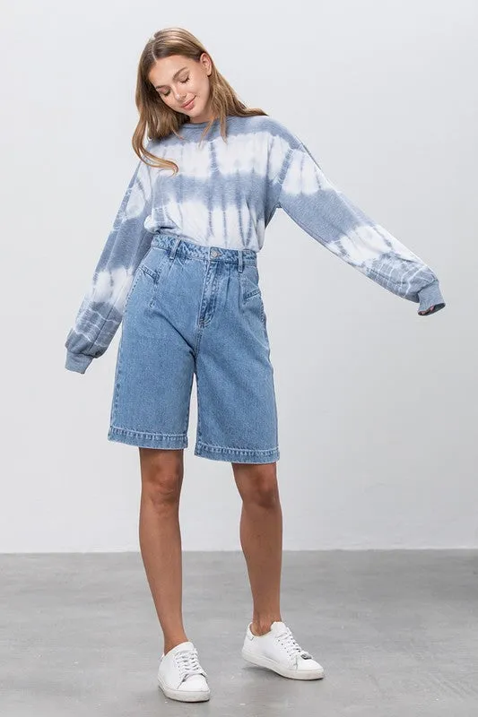 Insane Gene MEDIUM BLUE WASH DENIM MOM SHORTS