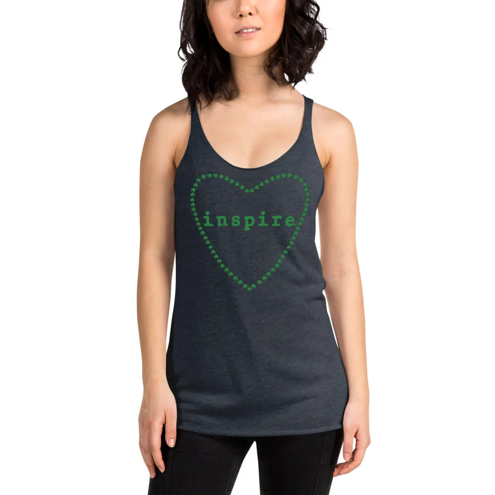 inspire Heart Shamrock Women's Racerback Tank