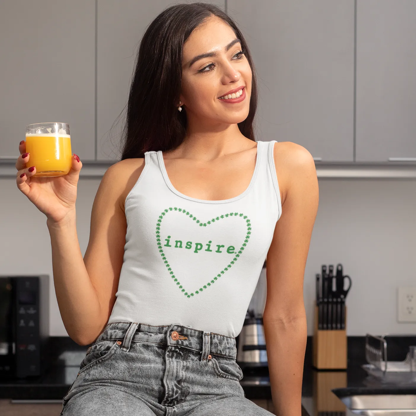 inspire Heart Shamrock Women's Racerback Tank