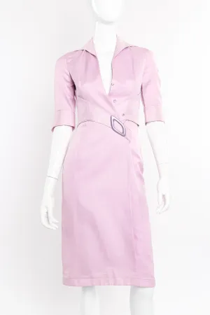 Iridescent Buckle Wrap Dress