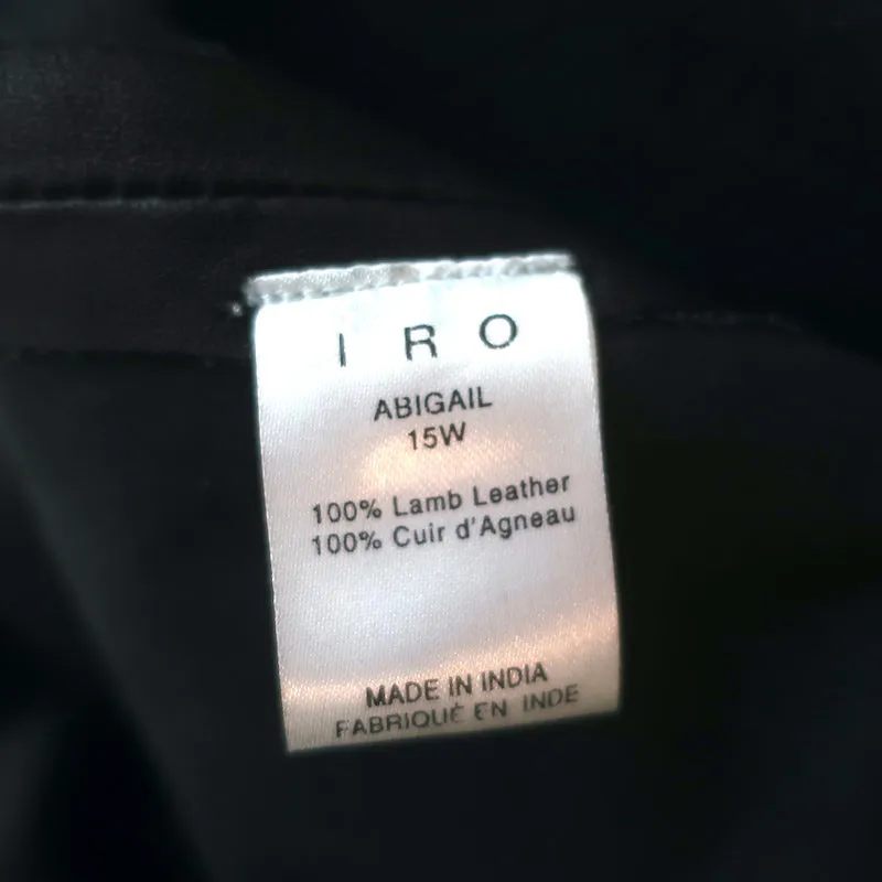 IRO Leather Wrap Dress Abigail Black Size 40 Short Sleeve Mini