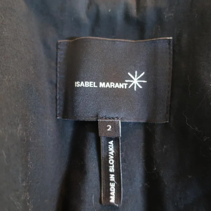 Isabel Marant Blazer Black Linen-Blend Size 2 One Button Jacket
