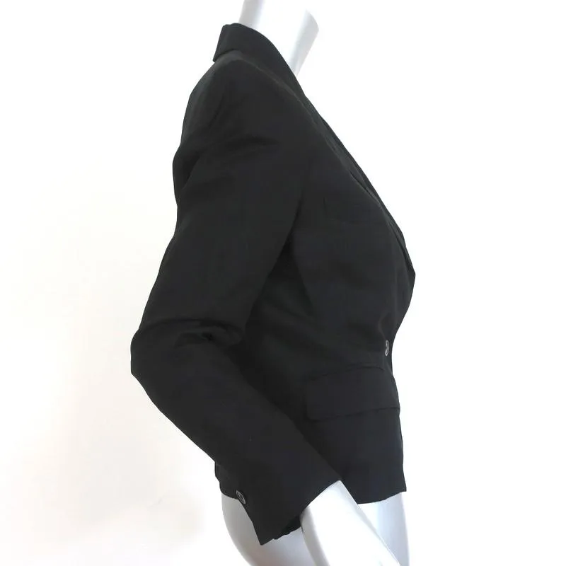 Isabel Marant Blazer Black Linen-Blend Size 2 One Button Jacket