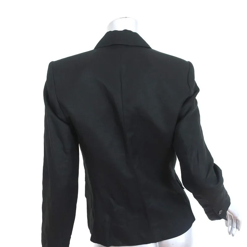 Isabel Marant Blazer Black Linen-Blend Size 2 One Button Jacket