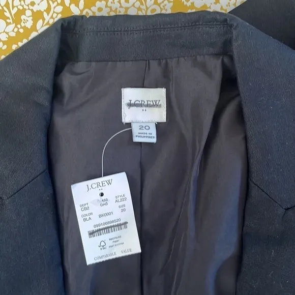 J. Crew Factory Linen cotton Holland blazer AL222 Black 20