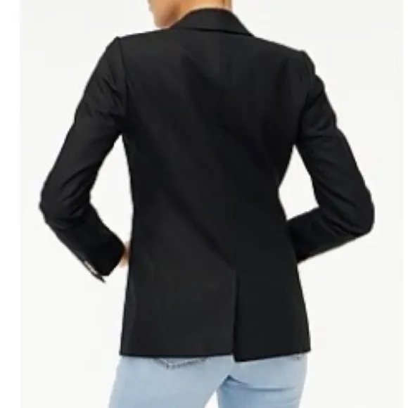 J. Crew Factory Linen cotton Holland blazer AL222 Black 20