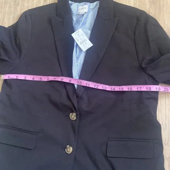 J. Crew Factory NWT Womens Cotton Blend Lined Two Button Blazer Size 10 Black