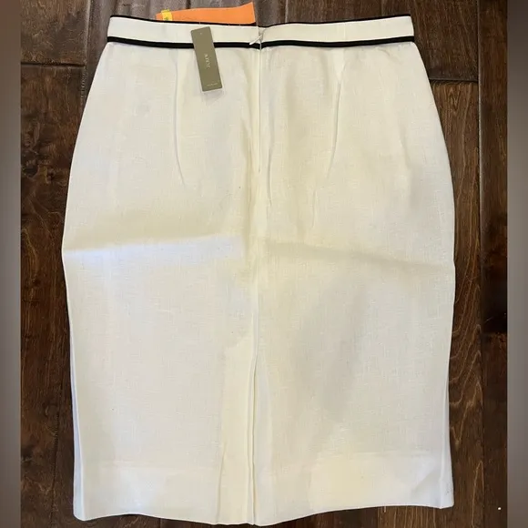 J. Crew Herringbone Linen Pencil Skirt size 6 NWT