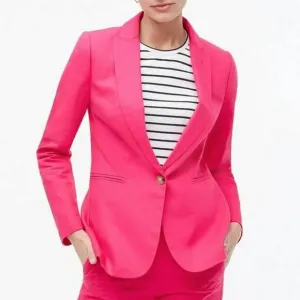 J. Crew Holland Linen Blend One Button Blazer