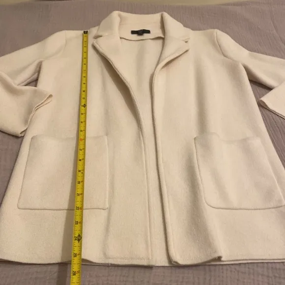 J. Crew ivory cotton merino wool blend open sweater blazer. Size XXS Style J0244