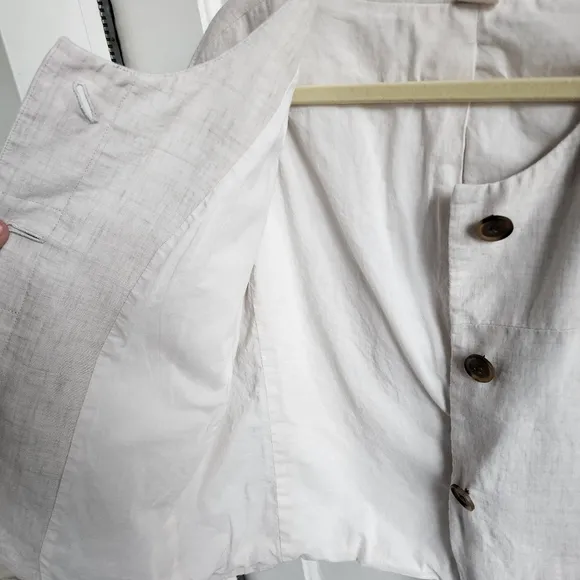 J Crew Linen Cropped Short Sleeve Blazer