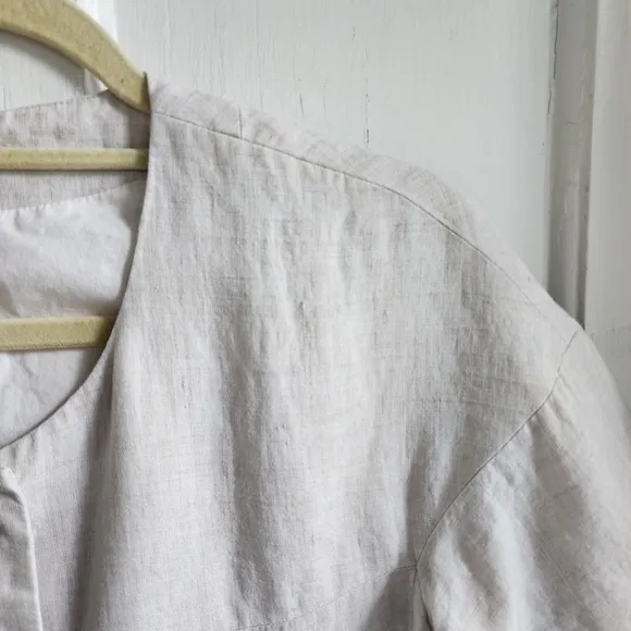 J Crew Linen Cropped Short Sleeve Blazer