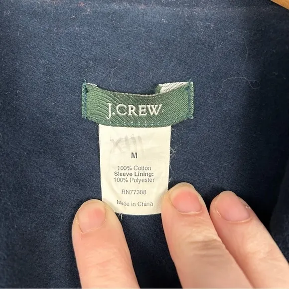 J. Crew Navy Blue 100% Cotton Blazer Size M