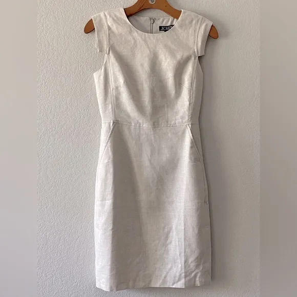 J Crew NWT Resume Dress in Stretch Linen Blend Size 0P