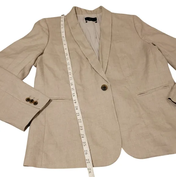 J. Crew Parke Blazer in Stretch Linen Style H9710 Neutral Beige Single Button
