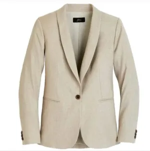J. Crew Parke Blazer in Stretch Linen Style H9710 Neutral Beige Single Button