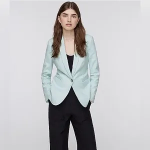 J. Crew Parke Blazer Linen blendSuit Jacket Mint Green Light Blue Sea Spray 4