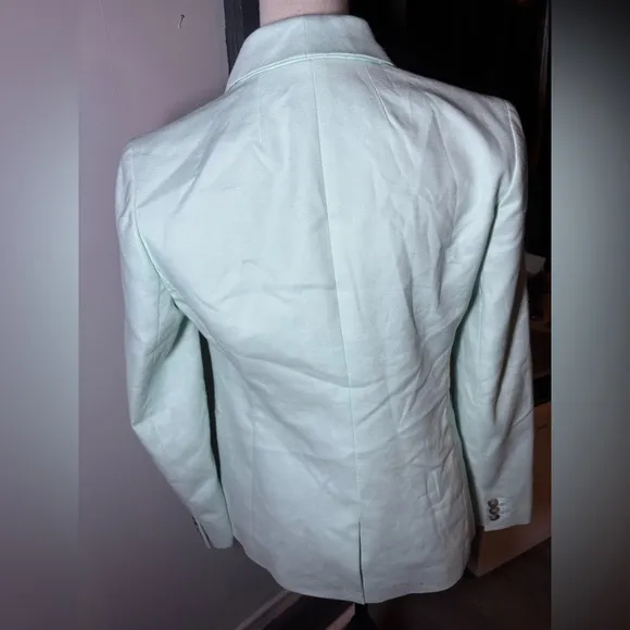 J. Crew Parke Blazer Linen blendSuit Jacket Mint Green Light Blue Sea Spray 4
