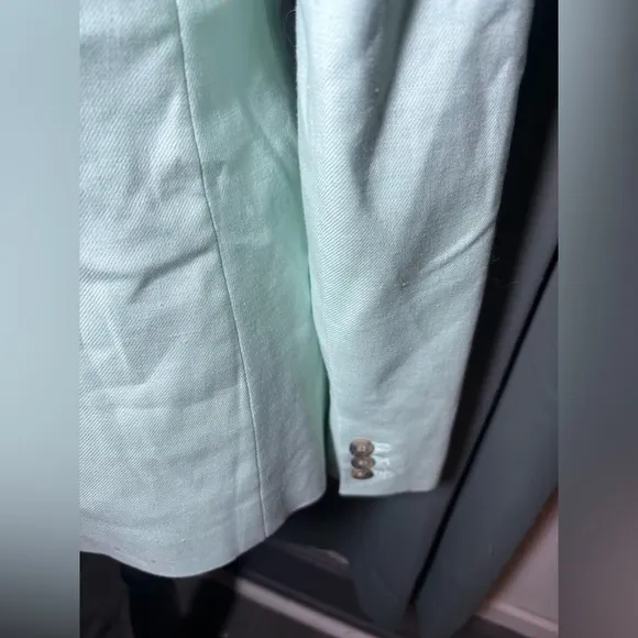 J. Crew Parke Blazer Linen blendSuit Jacket Mint Green Light Blue Sea Spray 4