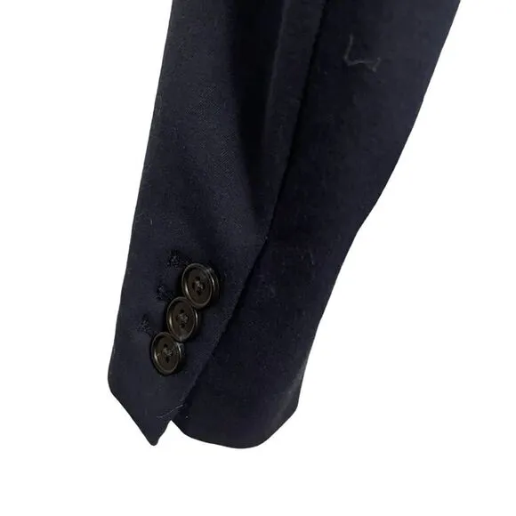 J. Crew Petite Bi Stretch Parke Navy Cotton Blend Single Button Blazer Size 0P