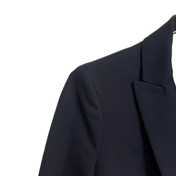 J. Crew Petite Bi Stretch Parke Navy Cotton Blend Single Button Blazer Size 0P