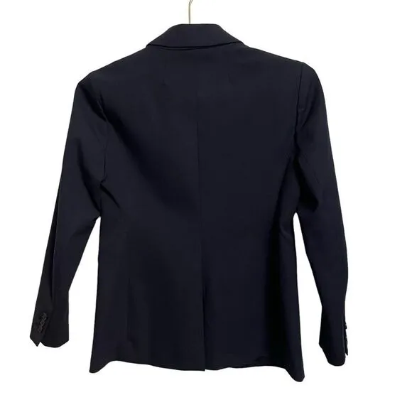 J. Crew Petite Bi Stretch Parke Navy Cotton Blend Single Button Blazer Size 0P
