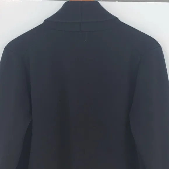 J Crew Shawl Collar Open Front Knit Sweater Blazer Black L