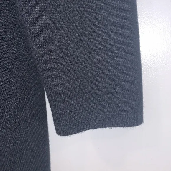 J Crew Shawl Collar Open Front Knit Sweater Blazer Black L