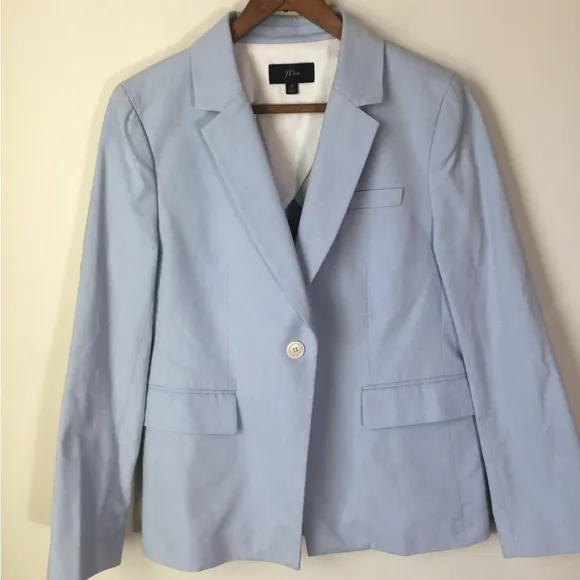 J. Crew Slim Single Button Italian Cotton Blazer
