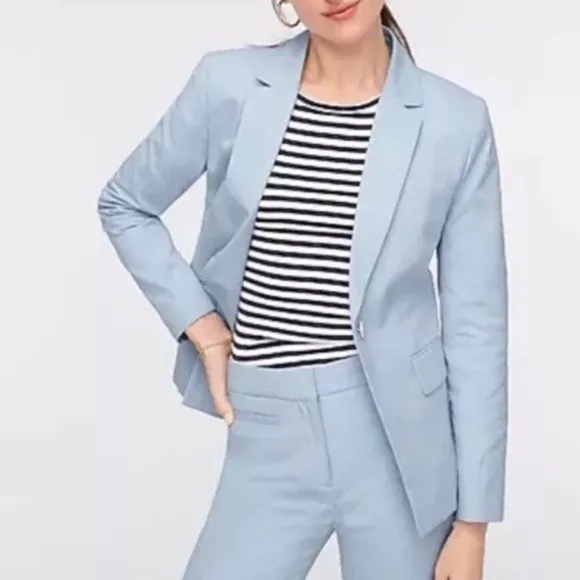 J. Crew Slim Single Button Italian Cotton Blazer