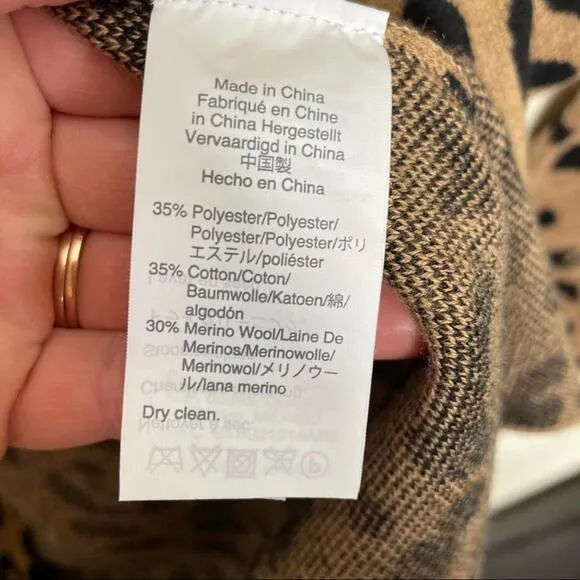 J. CREW Sophie Open Front Sweater Blazer Leopard {3C4}