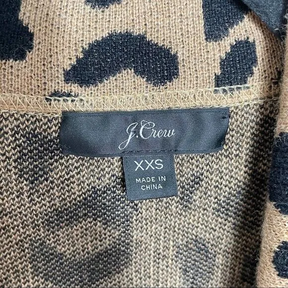 J. CREW Sophie Open Front Sweater Blazer Leopard {3C4}