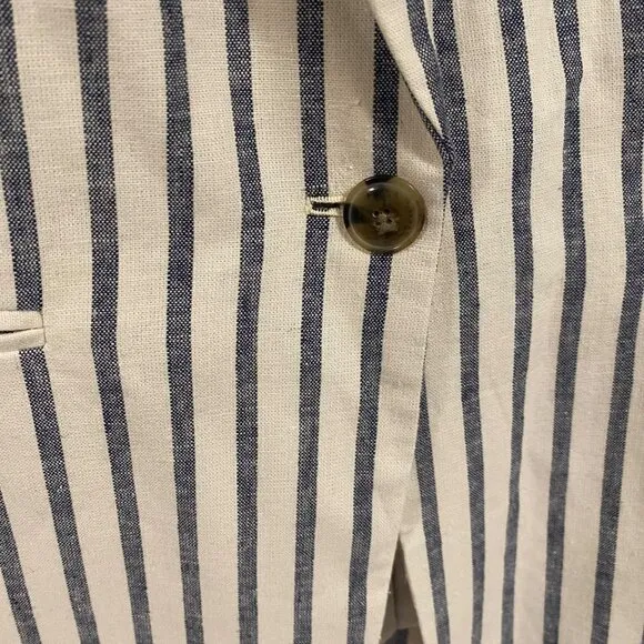 J.‎ Crew Striped Linen-Cotton Holland Blazer Size 6 NWT