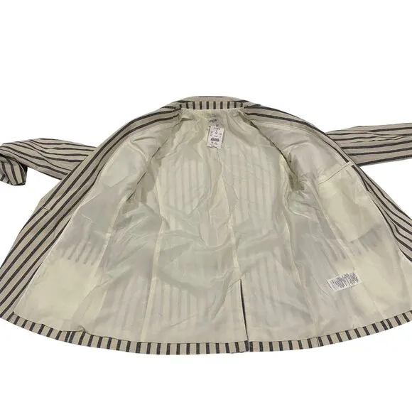J.‎ Crew Striped Linen-Cotton Holland Blazer Size 6 NWT