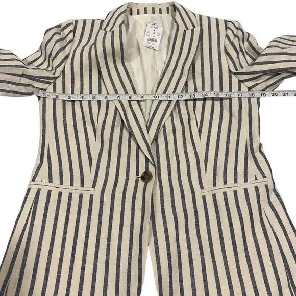 J.‎ Crew Striped Linen-Cotton Holland Blazer Size 6 NWT