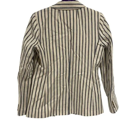 J.‎ Crew Striped Linen-Cotton Holland Blazer Size 6 NWT