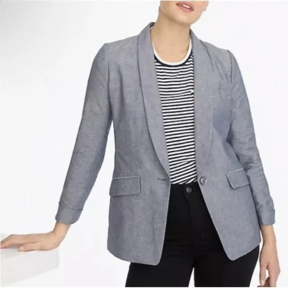 J. Crew Unstructured Shawl Collar Cotton Linen Blazer Sz 6 #S1