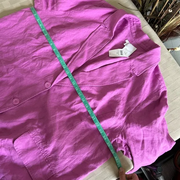J. Jill Love Linen Summer Linen Blazer in Wildorchid