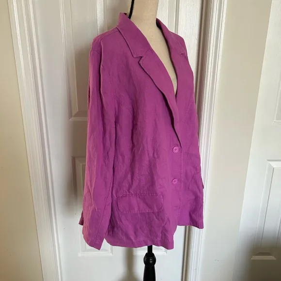 J. Jill Love Linen Summer Linen Blazer in Wildorchid
