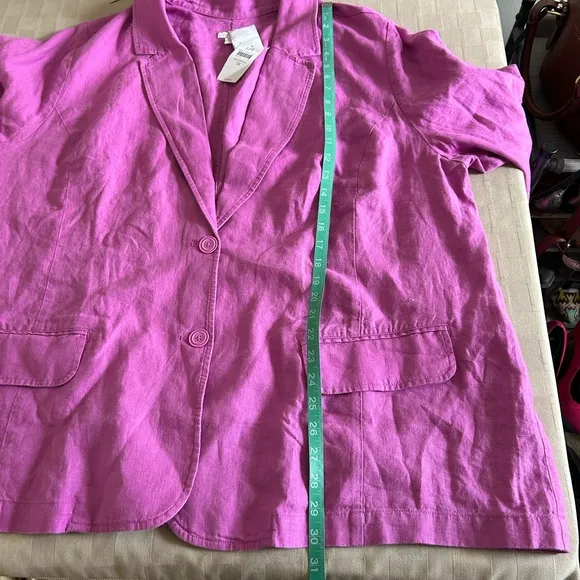 J. Jill Love Linen Summer Linen Blazer in Wildorchid