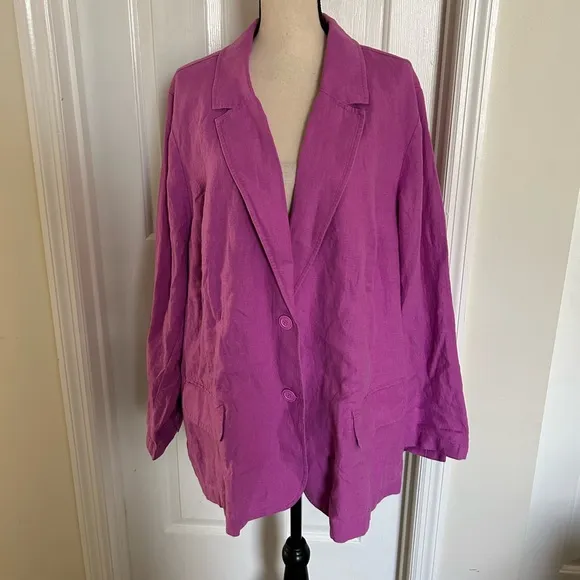 J. Jill Love Linen Summer Linen Blazer in Wildorchid