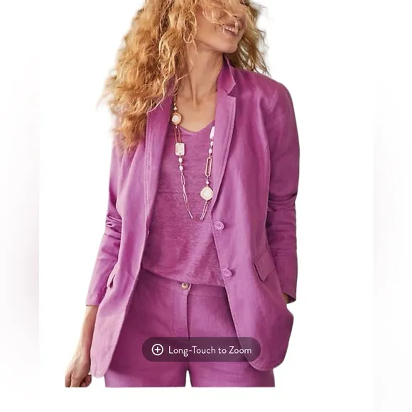 J. Jill Love Linen Summer Linen Blazer in Wildorchid