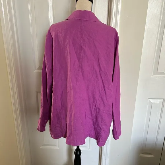 J. Jill Love Linen Summer Linen Blazer in Wildorchid