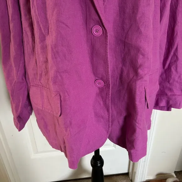 J. Jill Love Linen Summer Linen Blazer in Wildorchid