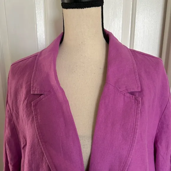 J. Jill Love Linen Summer Linen Blazer in Wildorchid
